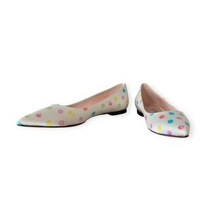 Palter Deliso flats shoes colorful polka dots white Size 36 US 6